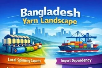 Bangladesh RMG, yarn imports, spinning mills, textile policy, bonded warehouse, cotton yarn, garment industry, trade competitiveness, supply chain, textile sustainability