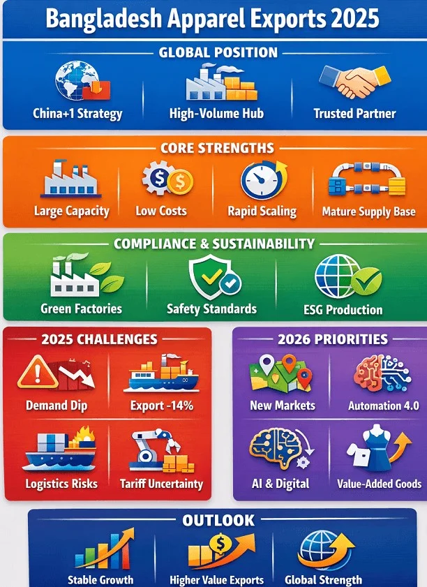 Bangladesh Apparel Exports 2025: Resilience, Scale, and the Road Ahead